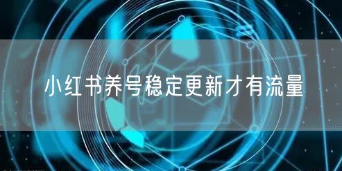 小红书养号稳定更新才有流量