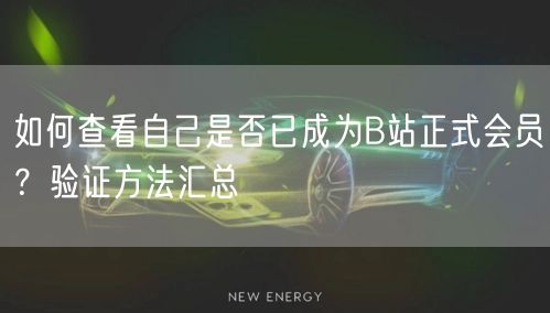 如何查看自己是否已成为B站正式会员？验证方法汇总