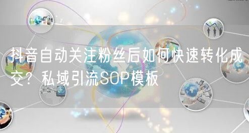 抖音自动关注粉丝后如何快速转化成交？私域引流SOP模板